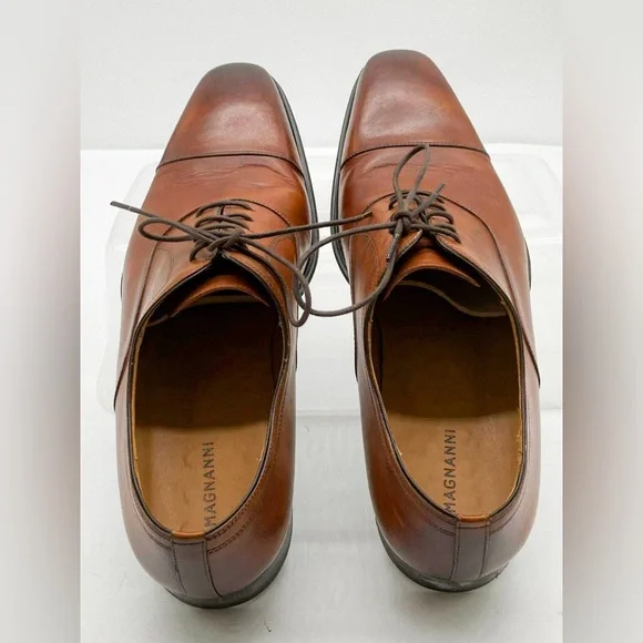 MAGNANNI Cognac Brown Cap-Toe Oxford Dress Shoes Men’s Size 11